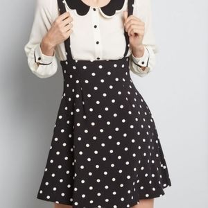 Polka dot overall skirt